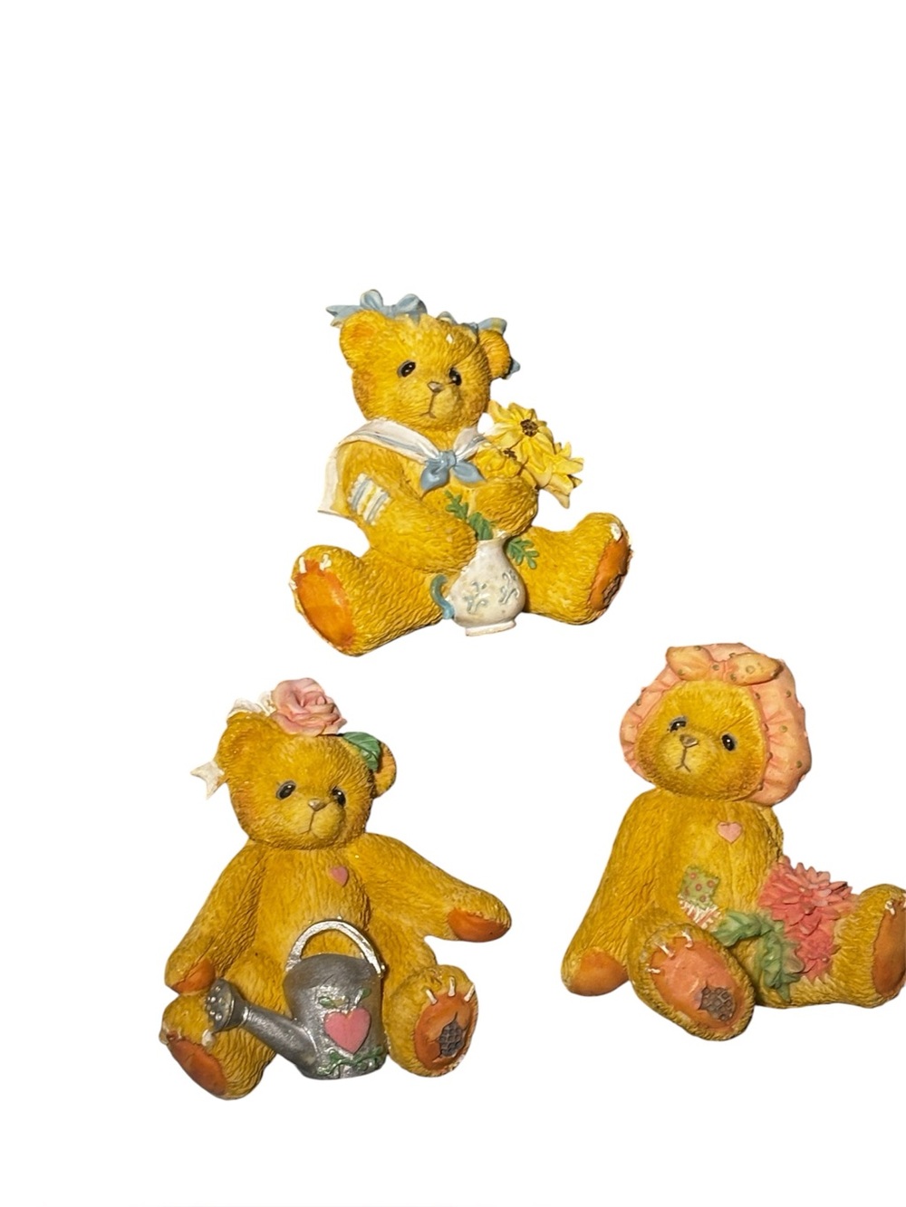 Enesco Cherished Teddies lot of 3 lapel pins. Vintage 1990’s. Painted Resin